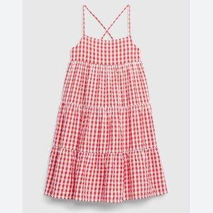 NWT Gap Kids Tiered Red Gingham Dress